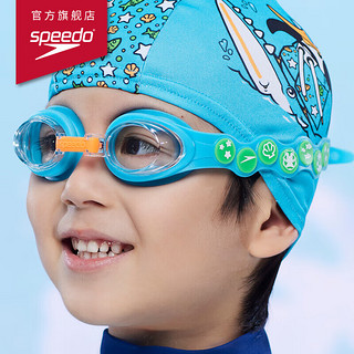 速比涛（Speedo）海洋Q队安全柔软儿童习泳泳镜 80838214641 蓝色/绿色