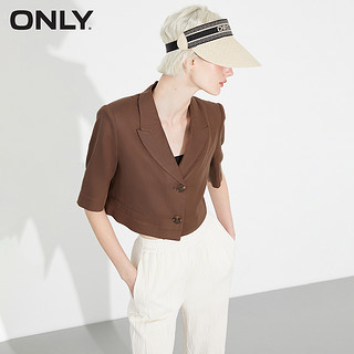 ONLY奥莱夏季天丝面料短款短袖纯色西服外套女 S01 沙黄色MOTH 175/92A/XL