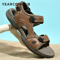 YEARCON 意尔康 凉鞋男休闲夏季透气魔术贴户外轻便沙滩鞋子男 E52311012 棕色 39