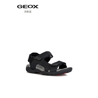 GEOX杰欧适2023年夏季男鞋休闲百搭简约利落沙滩鞋凉鞋U3550A 黑色C9999 40