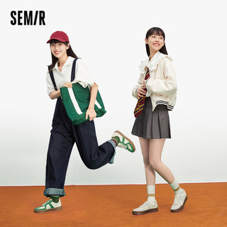 森马semir板鞋女时尚春季女款复古运动休闲鞋小白鞋女低帮德训鞋子女