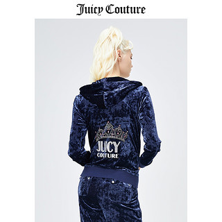 Juicy Couture 橘滋 天鹅绒外套女2022秋冬新款轻奢长袖连帽外套女