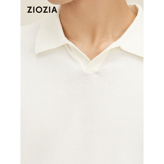 ZIOZIA短袖针织衫男士翻领夏季新品时尚休闲纯色修身ZEQC2X06 白色 90/S/165