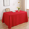 加厚纯色桌布布艺长方形会议桌布办公台布茶几布红色饭店餐桌布