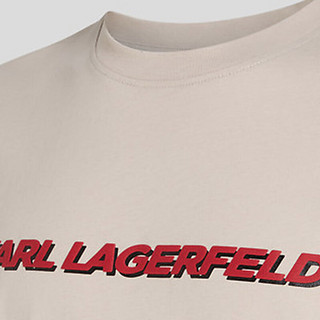 Karl Lagerfeld卡尔拉格斐轻奢老佛爷男装23夏欧洲新款 潮流时尚印花短袖T恤 米色 S