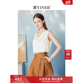 音儿（YINER）音儿美地女装2023夏季新款时尚醋酸轻商务简约小背心 米白 38