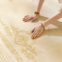 蜡笔派立体无胶|穹顶地毯金色现代简约高级感大宅别墅客厅茶几毯