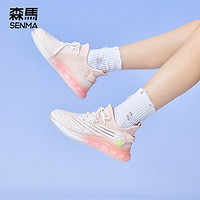 森馬（Senma）飞织鞋女鞋春夏运动鞋女网面运动鞋女士慢跑步鞋子女 粉色(女鞋)D款XL-BK07P 35