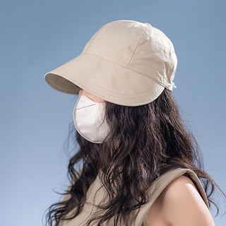 黛莎（DAISHA）新款帽子女夏季防晒太阳帽大头围鸭舌帽遮脸遮阳帽 卡其色