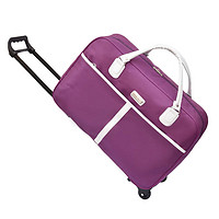 唯璇 带轮子的行李袋拉杆包旅行包男女行李包带轮子大容量牛津布短途 紫色 拉杆包 大号