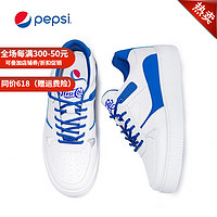 百事（PEPSI）可乐男鞋新款休闲板鞋空军一号低帮运动鞋 百事蓝/白 39(男女同款)