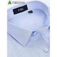 FIRS 杉杉 短袖衬衫男中青年商务休闲格子衬衣男 A881-2短袖蓝色 39