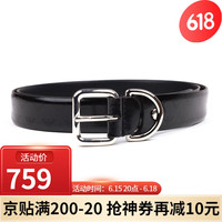 安普里奥·阿玛尼（Emporio Armani）男士腰带 鹰标皮革材质 针扣式男士皮带 男士生日礼物 黑色