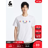 杰克·琼斯（JACK&JONES）夏季新款男士商务休闲半袖上衣刺绣多色纯棉短袖T恤男223201182 白 170/92A/S