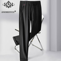 ANDSEEYOU品牌 男士休闲裤 国潮服装2023夏季新款时尚潮流百搭商务休闲裤男 黑色 M