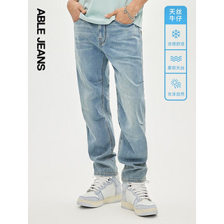 ABLE JEANS 欧帛牛仔 2023春夏新款牛仔裤男士松垮剪裁 801416 水洗浅靛蓝 30/32