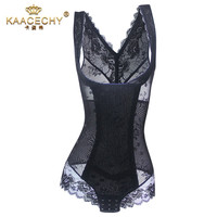 卡姿希品牌塑身衣连体夏季薄款透气无痕收腹束腰塑形美体产后束身内衣 黑色 S（建议80-99斤）