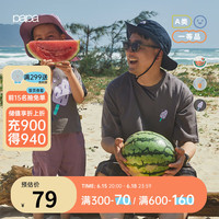 papa 爬爬 夏亲子装男女宝宝纯棉T恤儿童短袖一家三口时髦 灰色 80cm