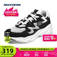 SKECHERS 斯凯奇 春季女子缓震运动鞋896208 黑色/白色/BKW 38.5