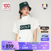 RYDER CUP莱德杯高尔夫服装女装短袖T恤23夏季新品时尚立领运动T恤女 白色 M