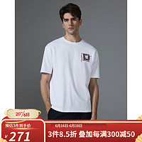 唐可娜儿（DKNY）2023春夏新品男经典品质印花刺绣LOGO圆领短袖T恤男装 白色 XL(180/100A)