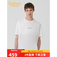 Cabbeen 卡宾 男装字母印花T恤23夏新款纯棉短袖潮流商场同款A2232132010 米白色12 48/170/M
