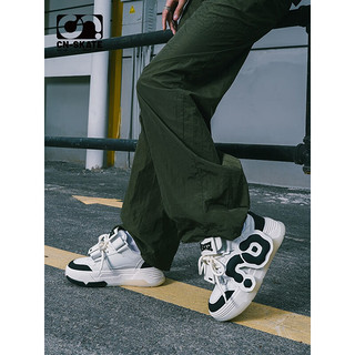 CN-SKATE  高街滑板面包鞋子情侣款男女原创小众设计感厚底熊猫鞋 白黑 43