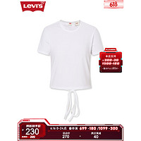 Levi's李维斯23新品女士时尚修身T恤后腰抽绳收紧短款A5938-0003 白色 S