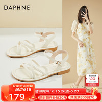 达芙妮(DAPHNE)凉鞋女夏季外穿时尚平跟百搭仙女风孕妇2023新款软底气质罗马鞋 米白1.5cm 35标准码