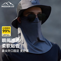 MISSION UV冰丝防晒面罩全脸口罩男款骑行开车防紫外线遮阳防晒面纱 MM031 深灰色