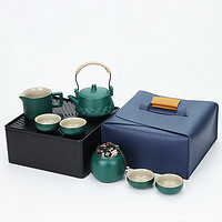 BOUSSAC 旅行茶具套装 绿/提梁壶7头茶具/旅行包