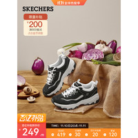 SKECHERS 斯凯奇 老爹鞋女士运动鞋季新款经典熊猫鞋子黑白色厚底8730076/8730079 8730079-黑色/白色/BKW 37.5