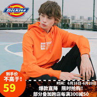 Dickies 帝客 印花徽章连帽卫衣 男式冬季毛圈布上衣 DK008045 橙色 M