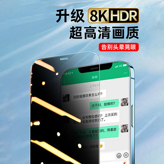 凯益星 苹果14Pro钢化膜iphone13高清抗蓝光防摔12Promax全屏无边高清抗指纹防窥膜M01苹果14 puls 2片装