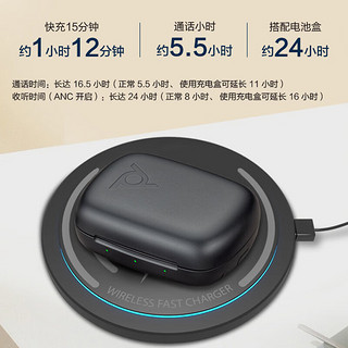 Plantronics 缤特力 Voyager Free 60 真无线蓝牙降噪耳机 防尘防水 超长续航 支持无线充电 黑色