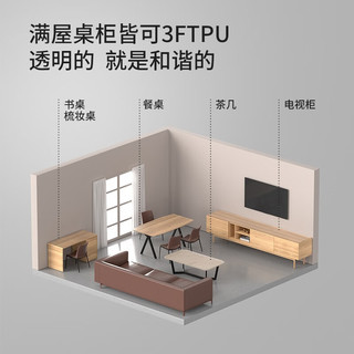 他家tpu桌垫透明桌布防水防油防烫软玻璃餐桌垫子茶几桌面垫 3FTPU树脂无味斜边透明2.0mm 100*100cm