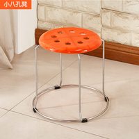 迈亚家具鞋凳时尚小凳子欧式客厅家用矮凳创意加厚小圆凳塑料凳换 桔色 矮八孔老款