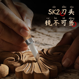 得力（deli）12件套木柄雕刻刀 手工剪纸刻刀学生套装刻美术笔刀 DL359012