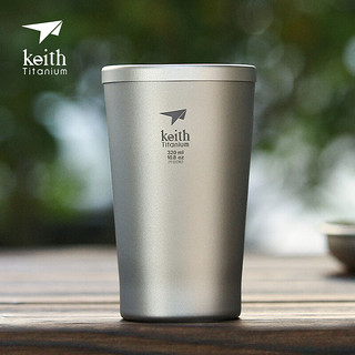 铠斯（KEITH）啤酒杯户外钛水杯双层隔热咖啡杯便携饮用