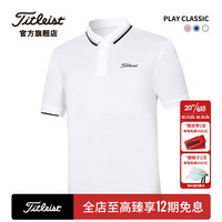 Titleist泰特利斯高尔夫服装男士短袖23夏季PLAY-CLASSIC男装商务POLO衫 白色 L