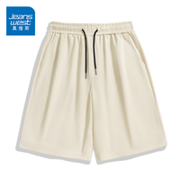 JEANSWEST 真维斯 2023新款冰丝短裤男夏季凉感透气宽松五分裤子男士休闲百搭沙滩裤 卡其 纯色 3X