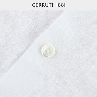 CERRUTI 1881男装春夏新品纯色商务休闲棉麻长袖衬衫男C4765EI061 白 39