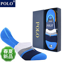 POLO袜子男浅口薄款防滑隐形船袜6双 夏季吸汗透气不掉跟彩色棉袜男袜 六色六双 39-44码鞋合适
