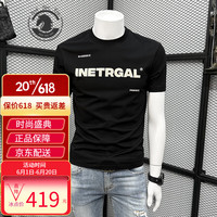 ANDSEEYOU品牌男士短袖无性别T恤 夏季新款时尚国潮体恤潮流休闲透气上衣服 黑色 M