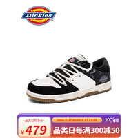 Dickies板鞋男鞋2023新款休闲鞋潮流复古低帮男士运动鞋子 黑白 39