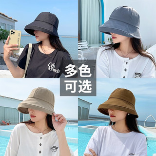 红蜻蜓（RED DRAGONFLY）遮阳帽子女夏季防晒透气显脸小渔夫帽时尚百搭水桶盆帽登山钓鱼帽 黑色