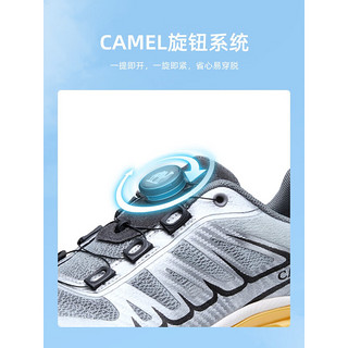 骆驼（CAMEL）官方店2023新款透气拼接时尚回弹减震厚底运动鞋男士鞋 黑色 41