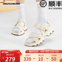 斯凯奇(Skechers)女鞋2023新款夏季轻便舒适简约百搭魔术贴凉鞋女119710 乳白色/119710-OFWT 39
