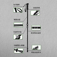 京东京造 碳铝合金登山杖 21-511
