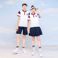 芯时代小学生校服套装夏装短袖儿童三五六年级毕业照团体服夏季运动班服 酒红 男生 150码
